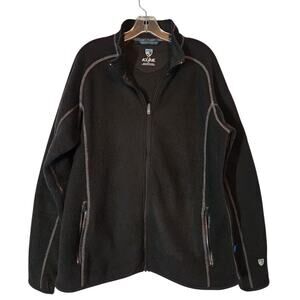 Kuhl Alfpaca Fleece jacket men's black full zip size XL